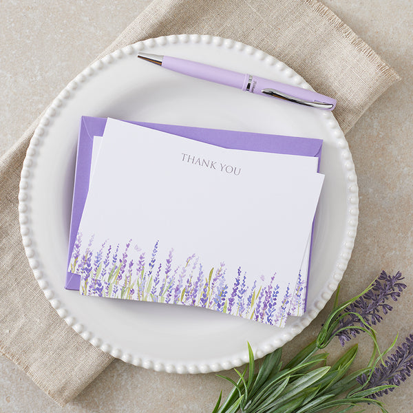 10 Lavender Thank You Cards & Envelopes