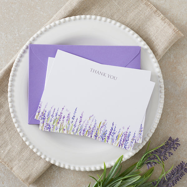 10 Lavender Thank You Cards & Envelopes