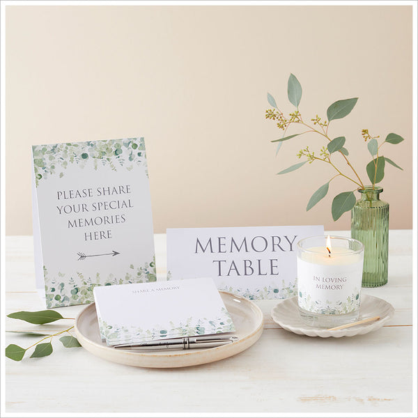 Eucalyptus Funeral Memory Table Collection