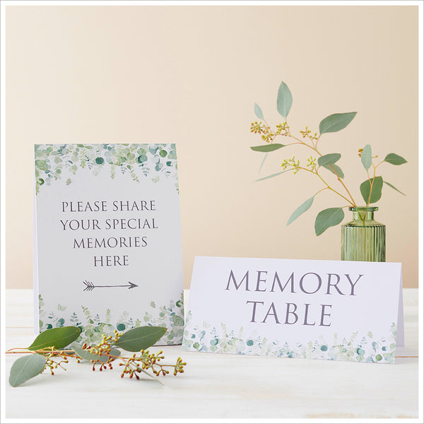 Eucalyptus Funeral Memory Table Collection