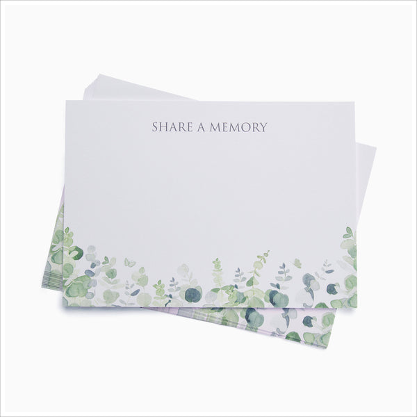 25 Eucalyptus 'Share a Memory' Remembrance Cards