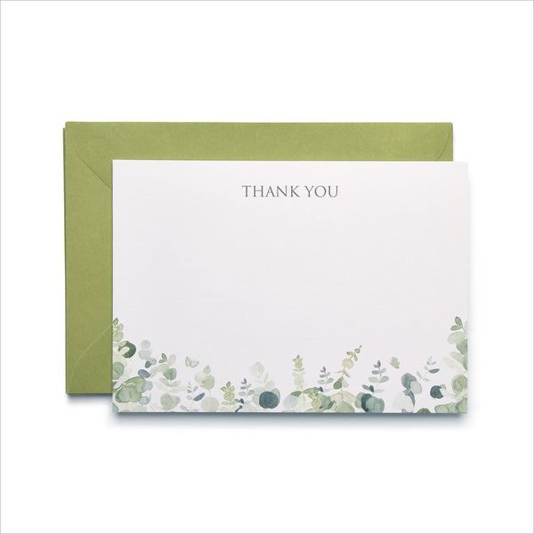 10 Eucalyptus Thank You Cards & Envelopes