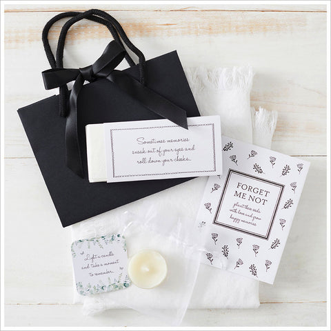 Filled Funeral Favour Gift Bag - Seeds, Candle & Tissues