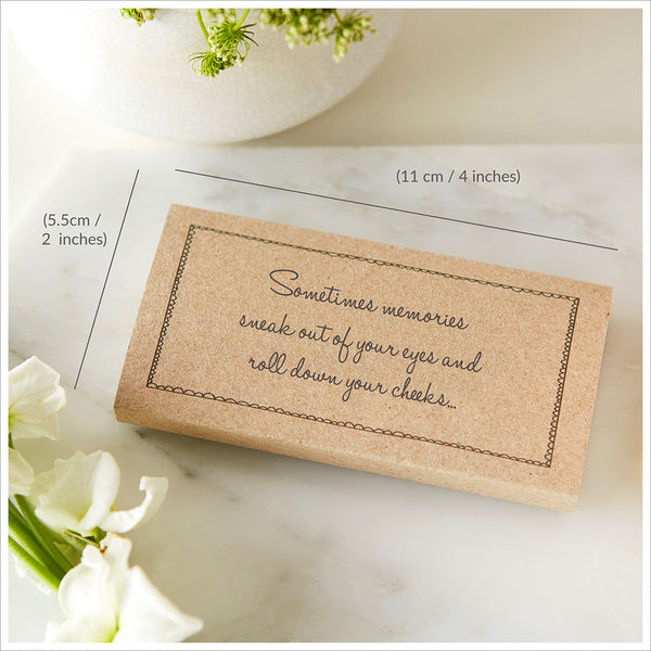 25 Kraft Tissue Wrap Funeral Favours 'Sometimes Memories Sneak Out of Your Eyes'