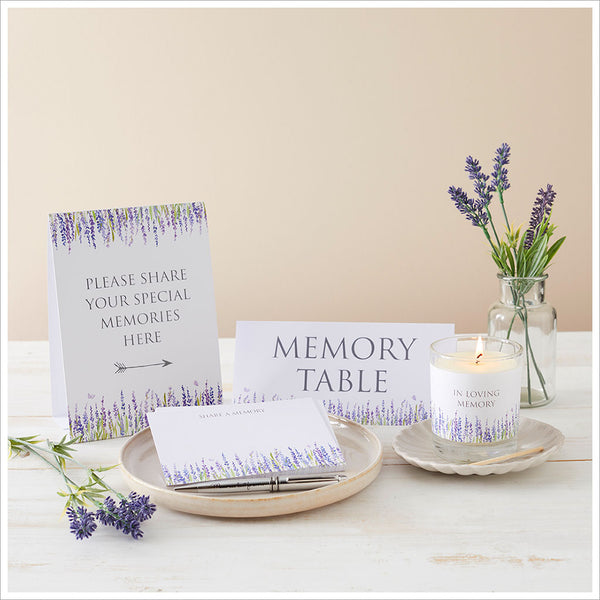 Lavender Funeral Memory Table Collection