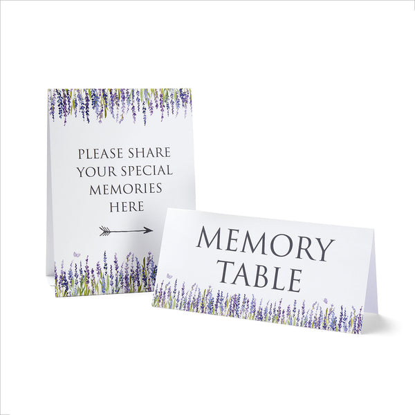 Lavender Funeral Memory Table Collection