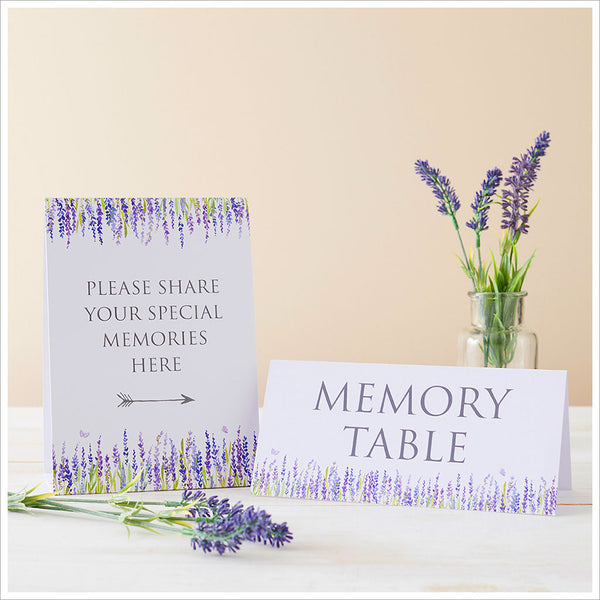 Lavender Funeral Memory Table Collection