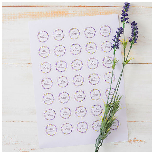 35 Lavender In Loving Memory Stickers