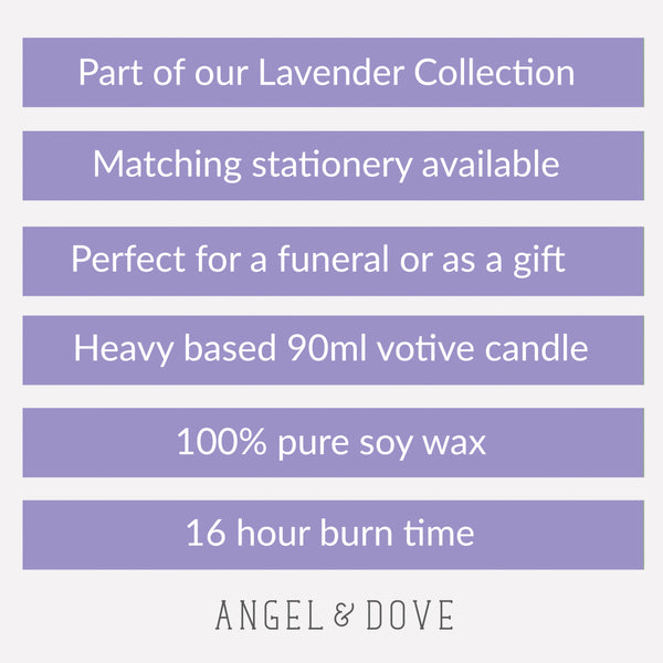 Lavender In Loving Memory 90ml Votive Candle