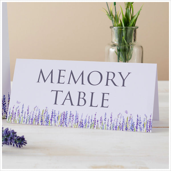 Lavender Funeral Memory Table Signs Set