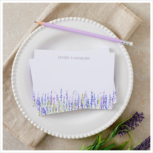 25 Lavender Funeral Remembrance Cards