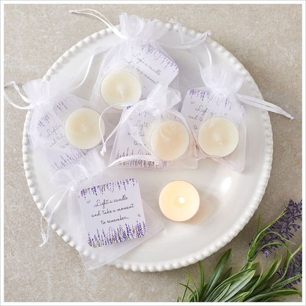 Lavender Tealight Funeral Favours