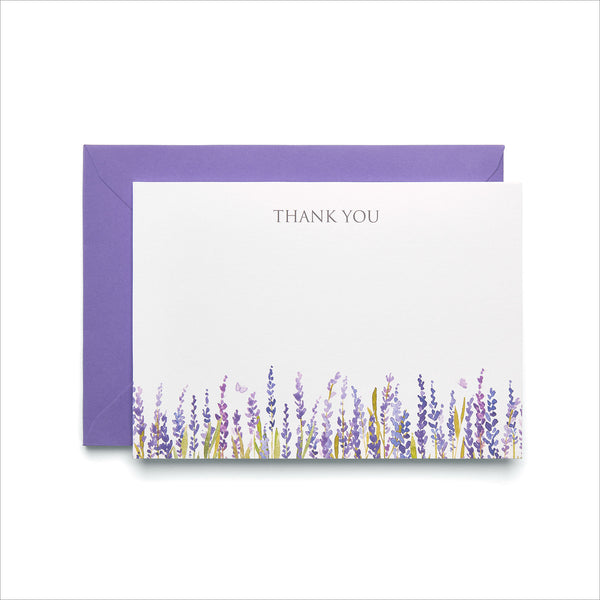 10 Lavender Thank You Cards & Envelopes