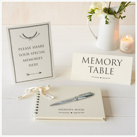 A5 Ivory Memory Book, 2 Signs & Pen Collection