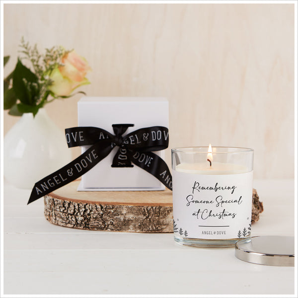 'Remembering Someone Special at Christmas' Gift Boxed 300ml Candle with Silver Lid