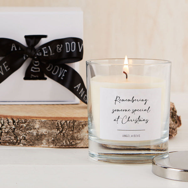 'Remembering Someone Special at Christmas' Gift Boxed 300ml Candle with Silver Lid