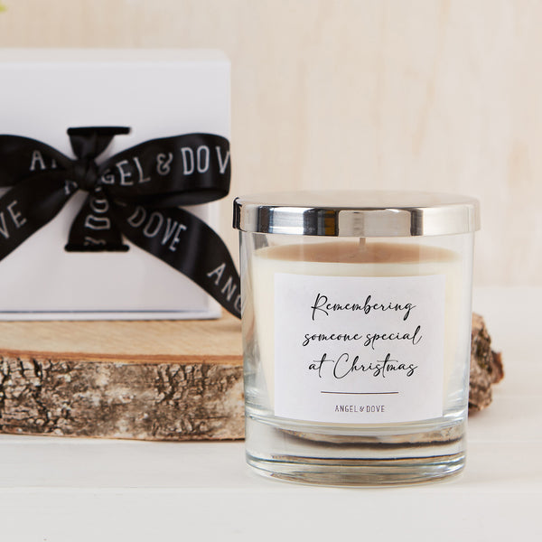 'Remembering Someone Special at Christmas' Gift Boxed 300ml Candle with Silver Lid