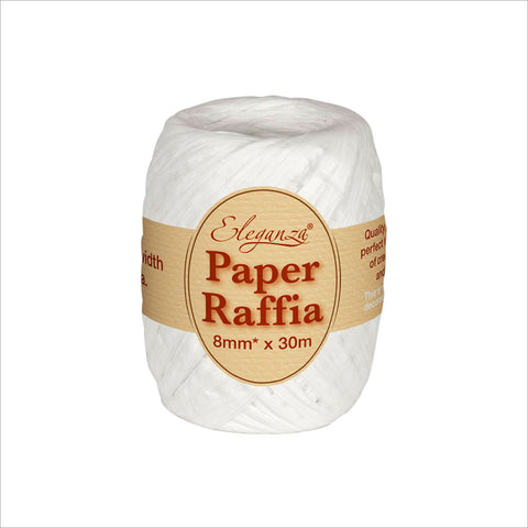 White Compostable Paper Raffia Balloon String 30m