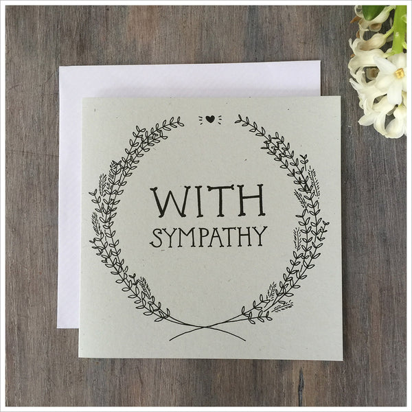 Wreath & Heart Sympathy Card