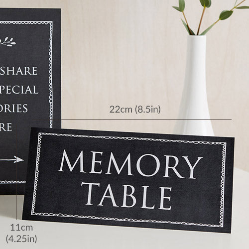 Set of 2 Black Funeral Signs & 'Memories Last Forever' Pen - Angel & Dove