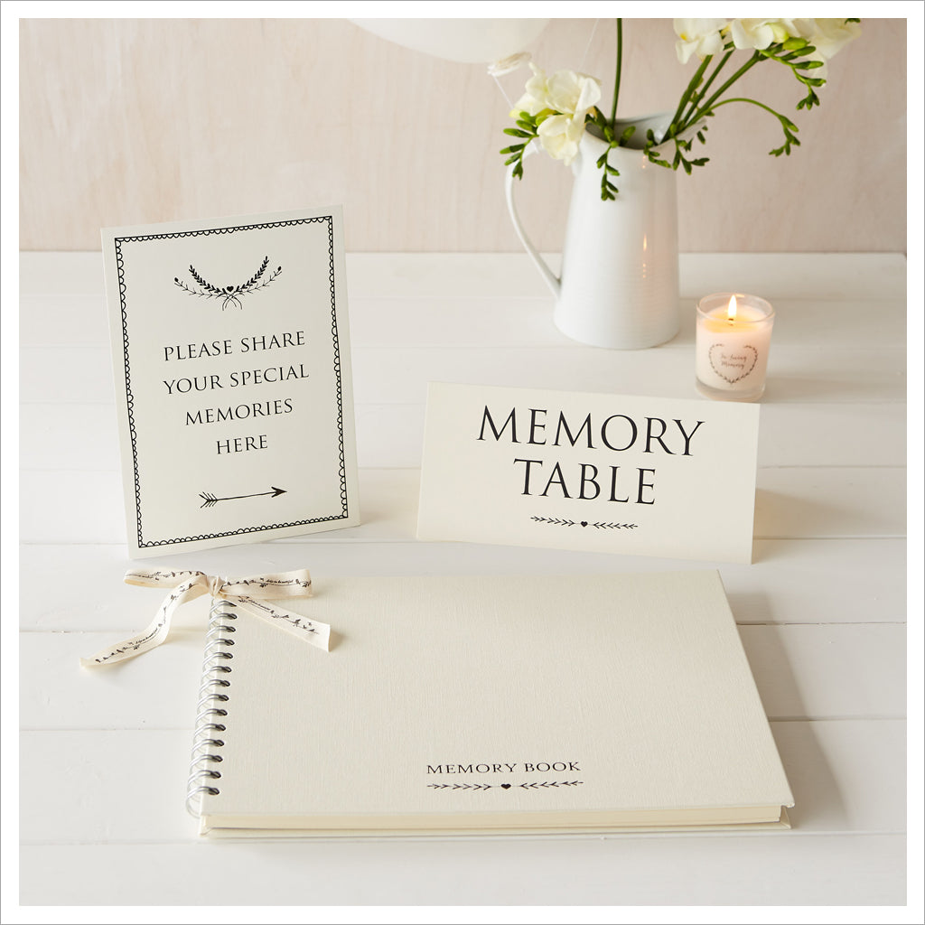 Memories Last Forever Funeral Guest Book Pen Silver Chrome