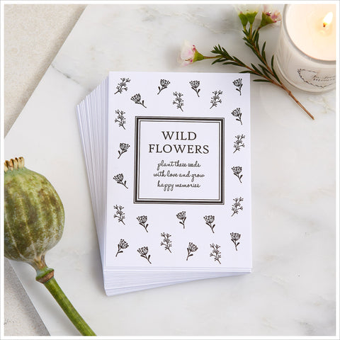 10 Filled Wildflower Seed Packet Funeral Favours - Angel & Dove